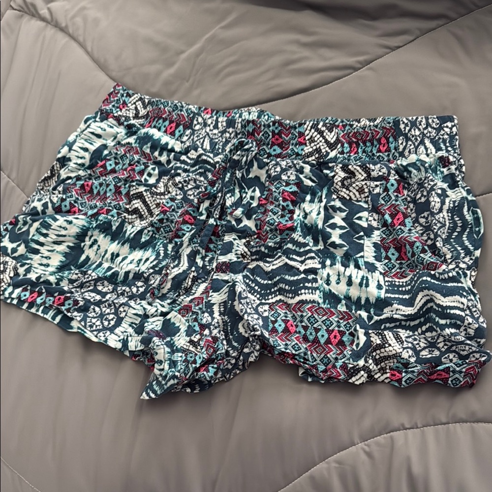 Gypsies & Moondust High Waist Blue and White Summer Shorts